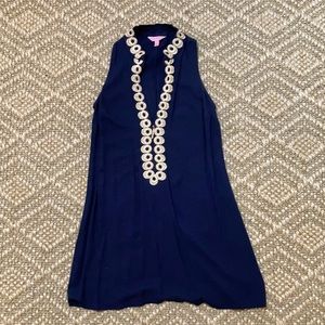 Lilly Pulitzer navy and gold dress